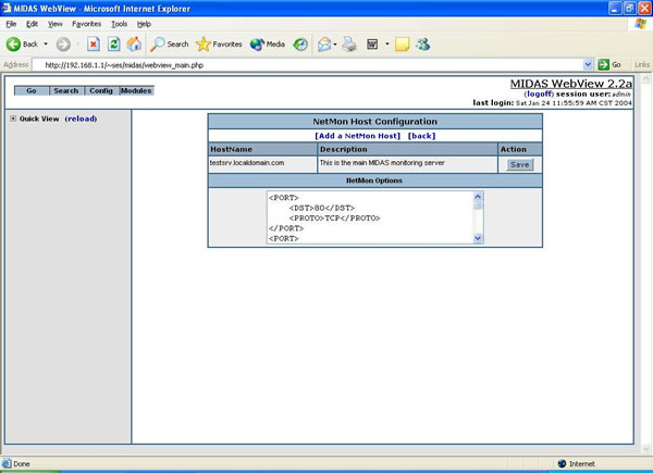 Network Monitoring Screen